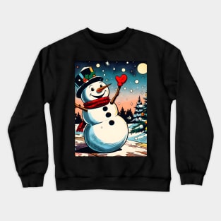 Discover Frosty's Wonderland: Whimsical Christmas Art Featuring Frosty the Snowman for a Joyful Holiday Experience! Crewneck Sweatshirt